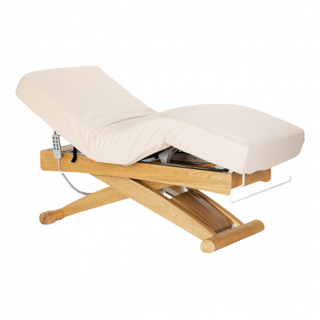 Elektrisk behandlingssäng / massagesäng SPA SILLON SIESTA beige / ljust trä, extra hög, 3-motor