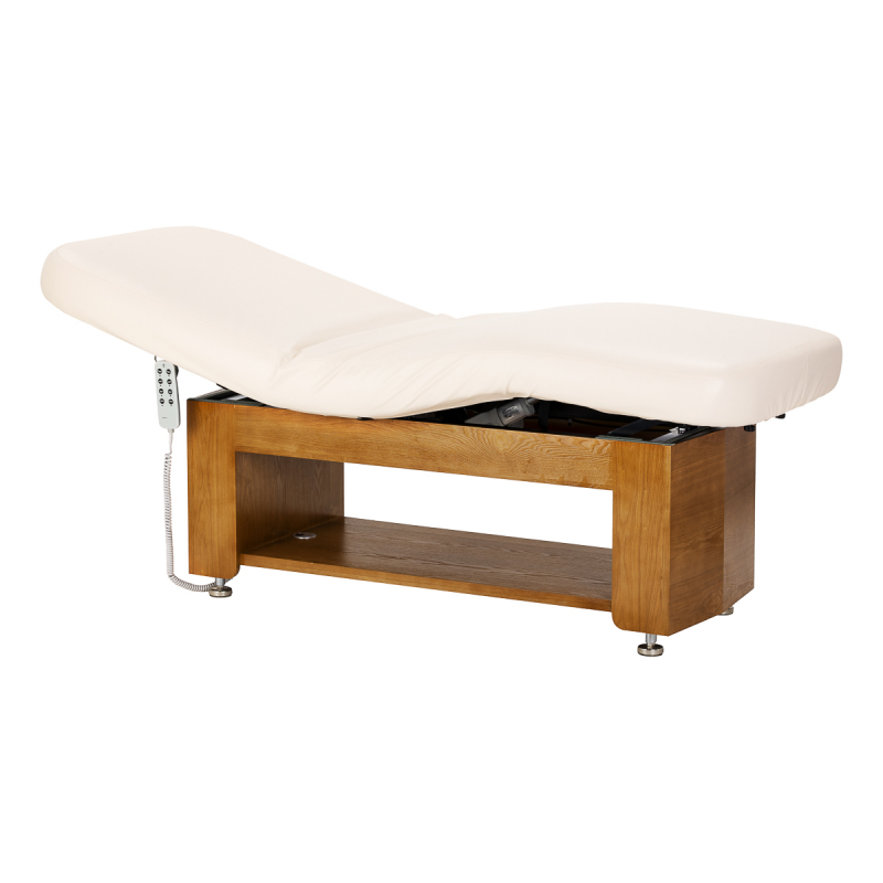 Elektrisk behandlingssäng / massagesäng SPA SILLON LEISURE beige / ljust trä, 3-motor