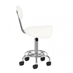 Arbetsstol / sadelstol med ryggstöd 6001 vit