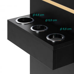 Frisörstation / Arbetsplats LABOR GABBIANO TOTEM svart / guld