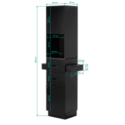 Frisörstation / Arbetsplats LABOR GABBIANO TOTEM svart