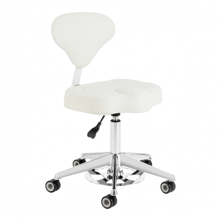 Sadelstol AZZURRO 156F BUMP-UP vit med ryggstöd