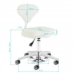 Sadelstol AZZURRO 156F BUMP-UP vit med ryggstöd