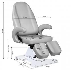 Fotvårdsstol / behandlingsbänk 112 PEDI grå
