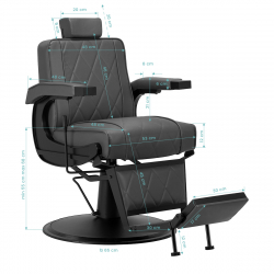 Barberarstol Hair System BM88066B grå