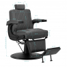 Barberarstol Hair System BM88066B grå