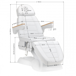 Elektrisk behandlingssäng vit SILLON LUX 3-motor