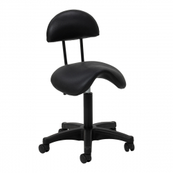 Arbetsstol / sadelstol med ryggstöd 6001B svart