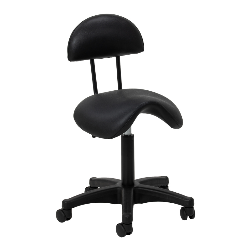 Arbetsstol / sadelstol med ryggstöd 6001B svart