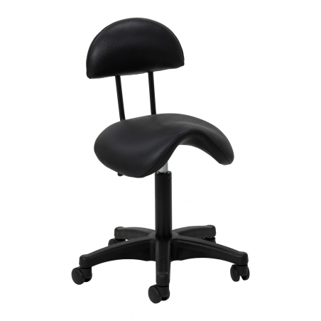 Arbetsstol / sadelstol med ryggstöd 6001B svart