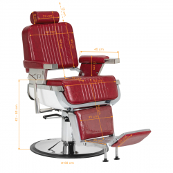 Barberarstol HAIR SYSTEM ROYAL X röd