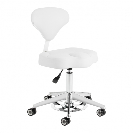 Sadelstol AZZURRO 156F BUMP-UP snövit med ryggstöd