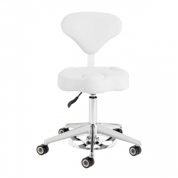 Sadelstol AZZURRO 156F BUMP-UP snövit med ryggstöd