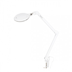Förstoringslampa / arbetslampa vit med bordsfäste ELEGANTE 6031