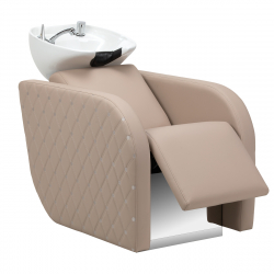 Schamponeringsstol GABBIANO INES beige med elektriskt fotstöd och massage