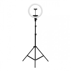 Ringlampa / arbetslampa 13 tum LED svart med stativ
