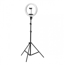Ringlampa / arbetslampa 13 tum LED svart med stativ och fjärrkontroll