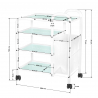 Rullvagn GIOVANNI 1031 vit med sopsäck