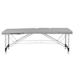 Bärbar massagebänk / behandlingssäng BALANCE ALUMINIUM 3 segment med lutning grå + väska
