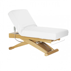 Elektrisk behandlingssäng / massagesäng SPA SILLON SIESTA vit / trä, extra hög, 3-motor