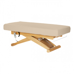 Elektrisk behandlingssäng / massagesäng SPA SILLON SIESTA cappuccino / trä, hög, 3-motor