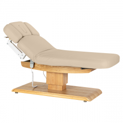 Elektrisk behandlingssäng / massagesäng SPA SILLON RELAX cappuccino / trä, 3-motor