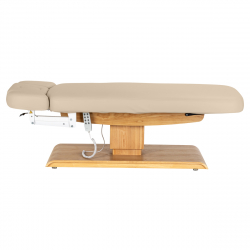 Elektrisk behandlingssäng / massagesäng SPA SILLON RELAX cappuccino / trä, 3-motor