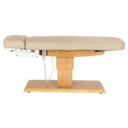 Elektrisk behandlingssäng / massagesäng SPA SILLON RELAX cappuccino / trä, 3-motor