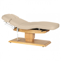 Elektrisk behandlingssäng / massagesäng SPA SILLON RELAX cappuccino / trä, 3-motor