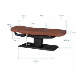 Elektrisk behandlingssäng / massagesäng SPA SILLON RELAX brun / svart trä, 3-motor