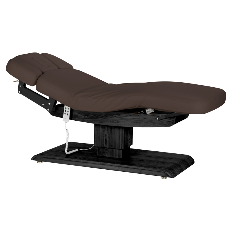 Elektrisk behandlingssäng / massagesäng SPA SILLON RELAX mörkbrun / svart trä, 3-motor