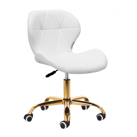 Arbetsstol / kundstol QS-06 GOLD vit