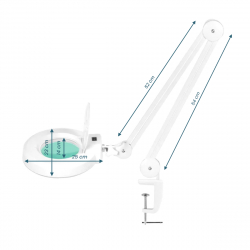 Förstoringslampa / bordslampa S5 LED vit