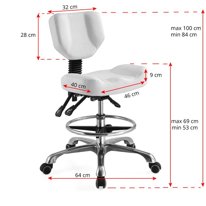 Arbetsstol / arbetspall A-4299 vit