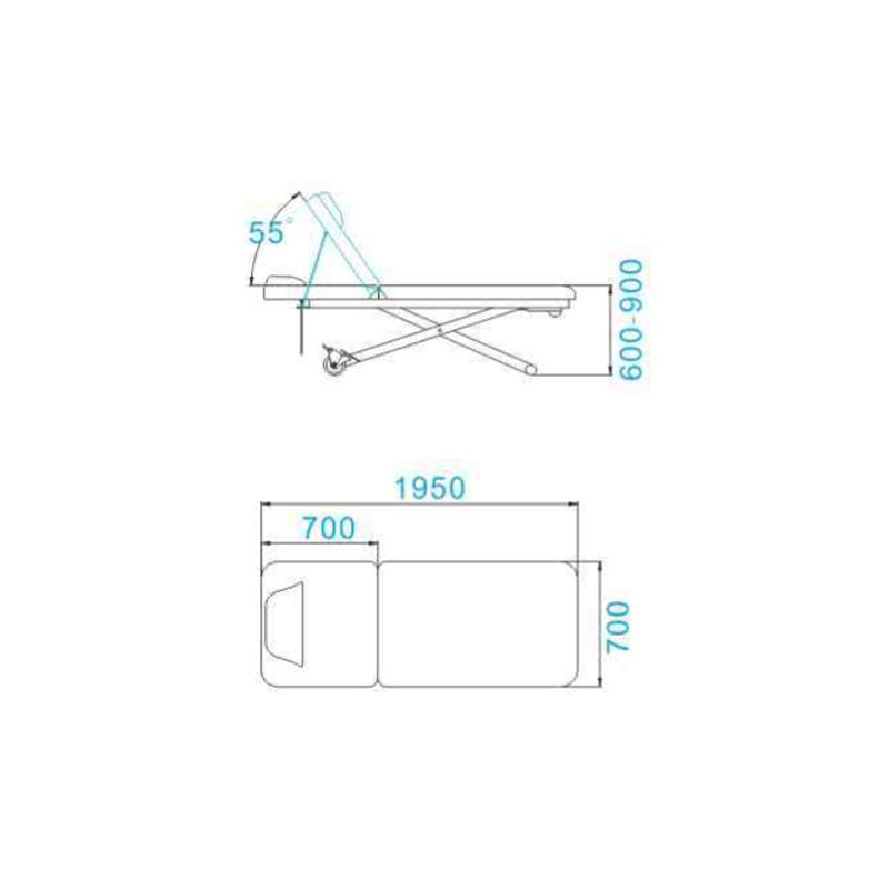 Elektrisk behandlingsbänk / massagebänk AZZURRO 329E 1-motor vit