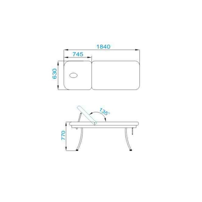 Behandlingssäng / massagebänk AZZURRO 328 vit