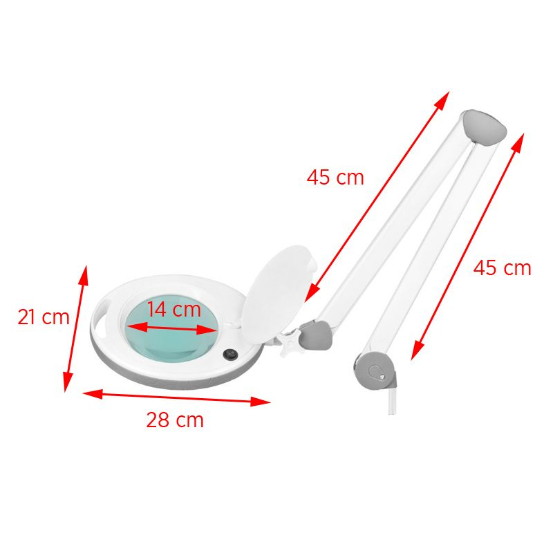 Förstoringslampa / arbetslampa 6014 60 LED vit med bordsfäste