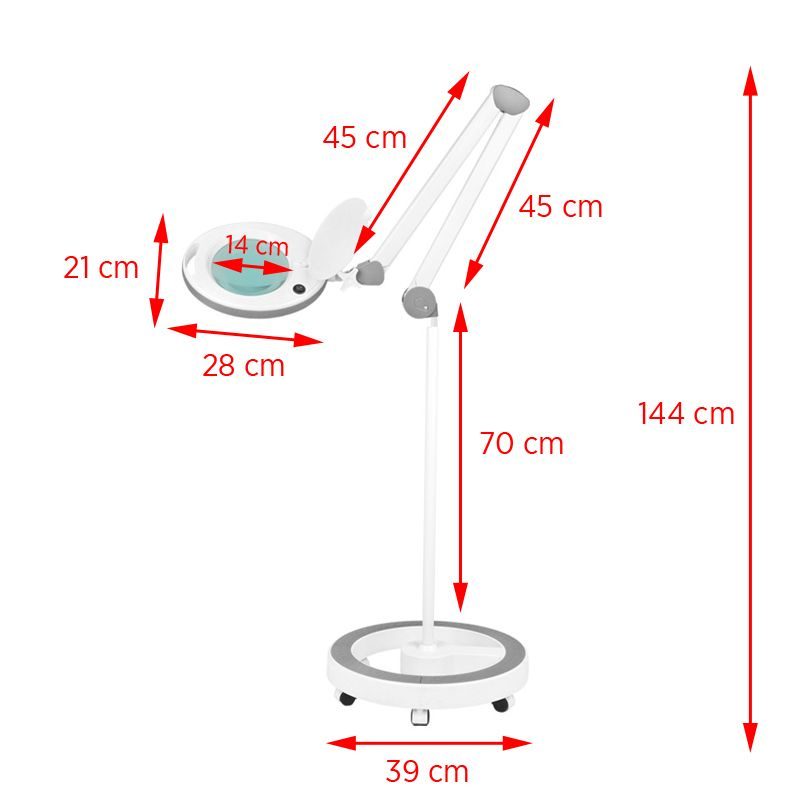 Förstoringslampa / arbetslampa 6014 LED 5 dioptrier vit med stativ