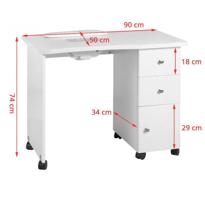 Manikyrbord / nagelbord WOOD 011B med dammutsug