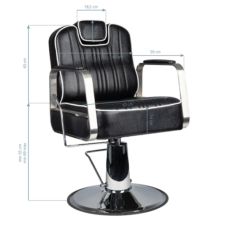 Barberarstol / frisörstol GABBIANO MATTEO svart