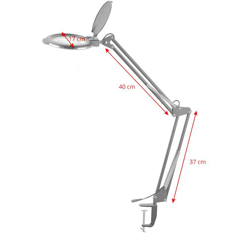 Förstoringslampa / lupplampa / arbetslampa vit med bordsfäste LED MOONLIGHT 8012/5