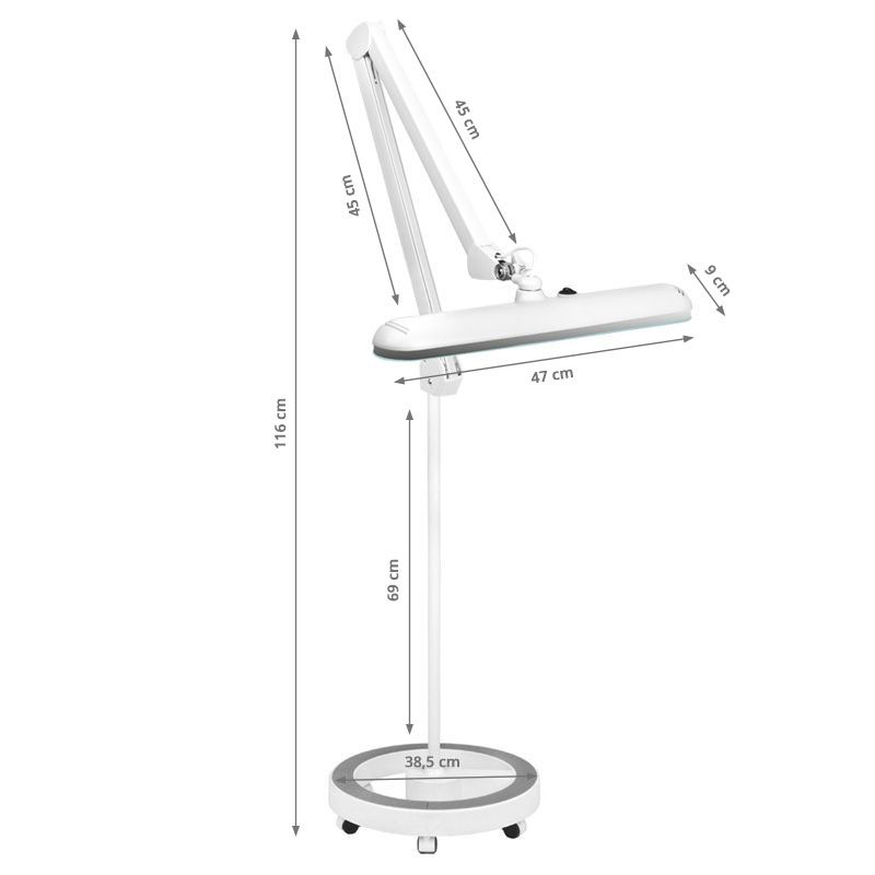 Arbetslampa / bordslampa ELEGANTE 801-S LED vit med stativ