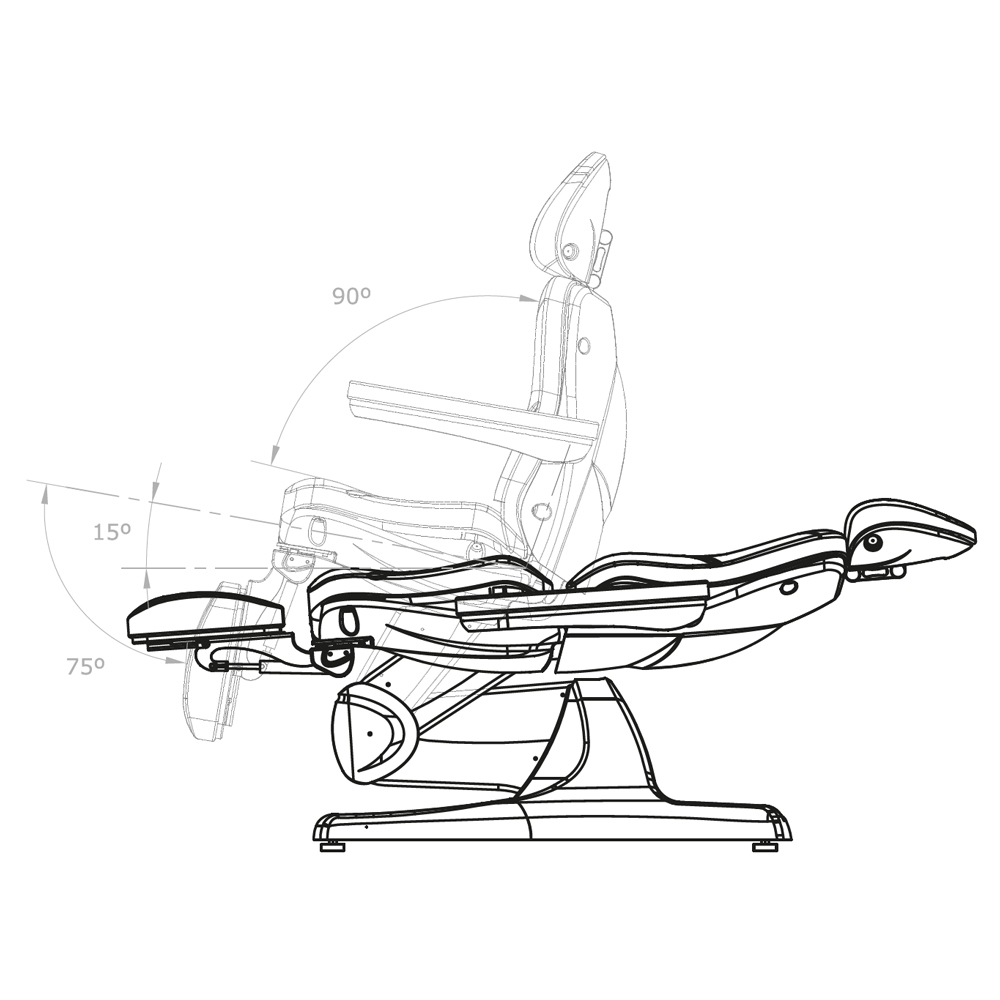 Elektrisk fotvårdsstol / behandlingsbänk SONIA SADIRA PEDI 3-motor vit