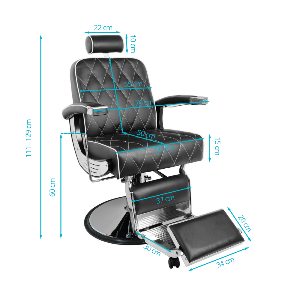 Barberarstol GABBIANO IMPERIAL svart