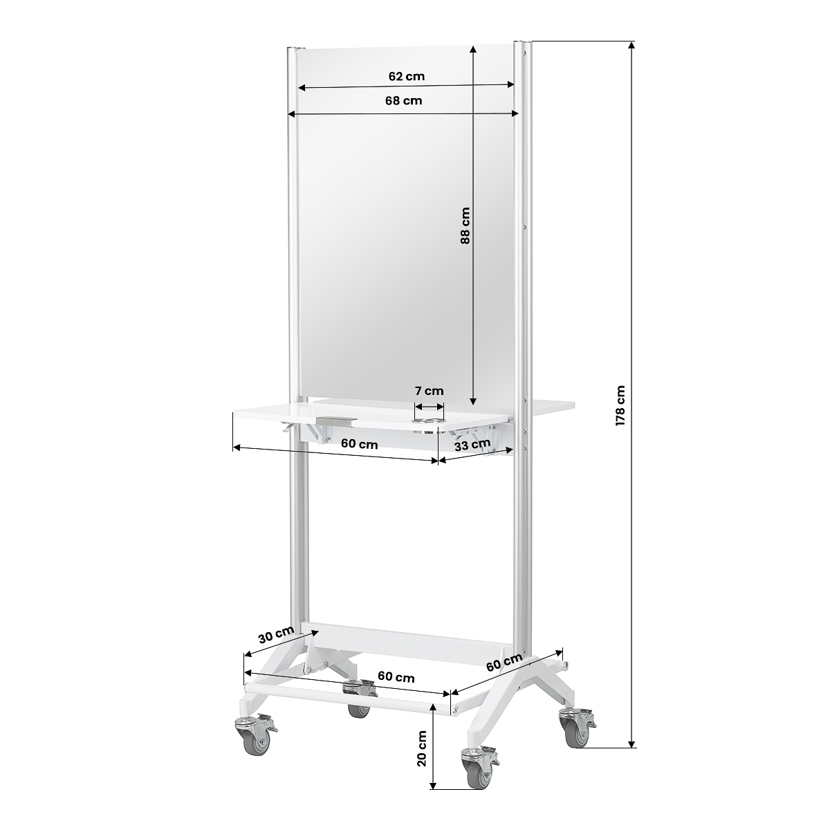 Frisörspegel / arbetsplats DUAL GABBIANO GI-03 vit
