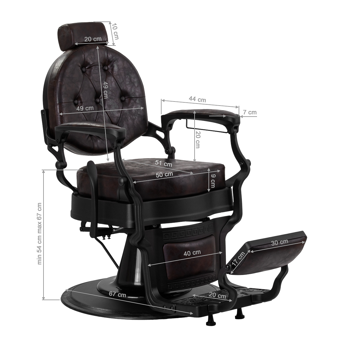 Barberarstol GABBIANO PRESIDENT brun