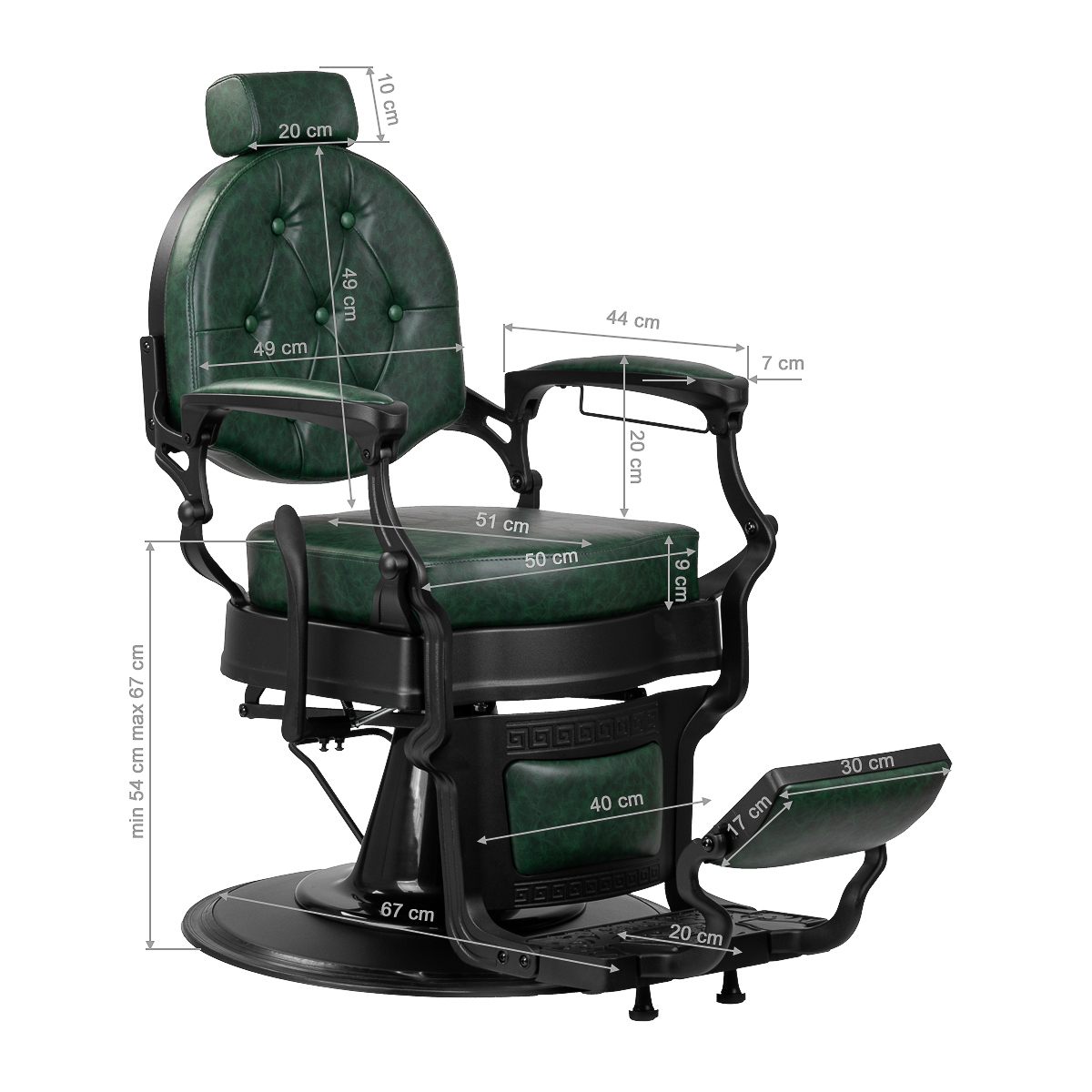 Barberarstol GABBIANO PRESIDENT grön