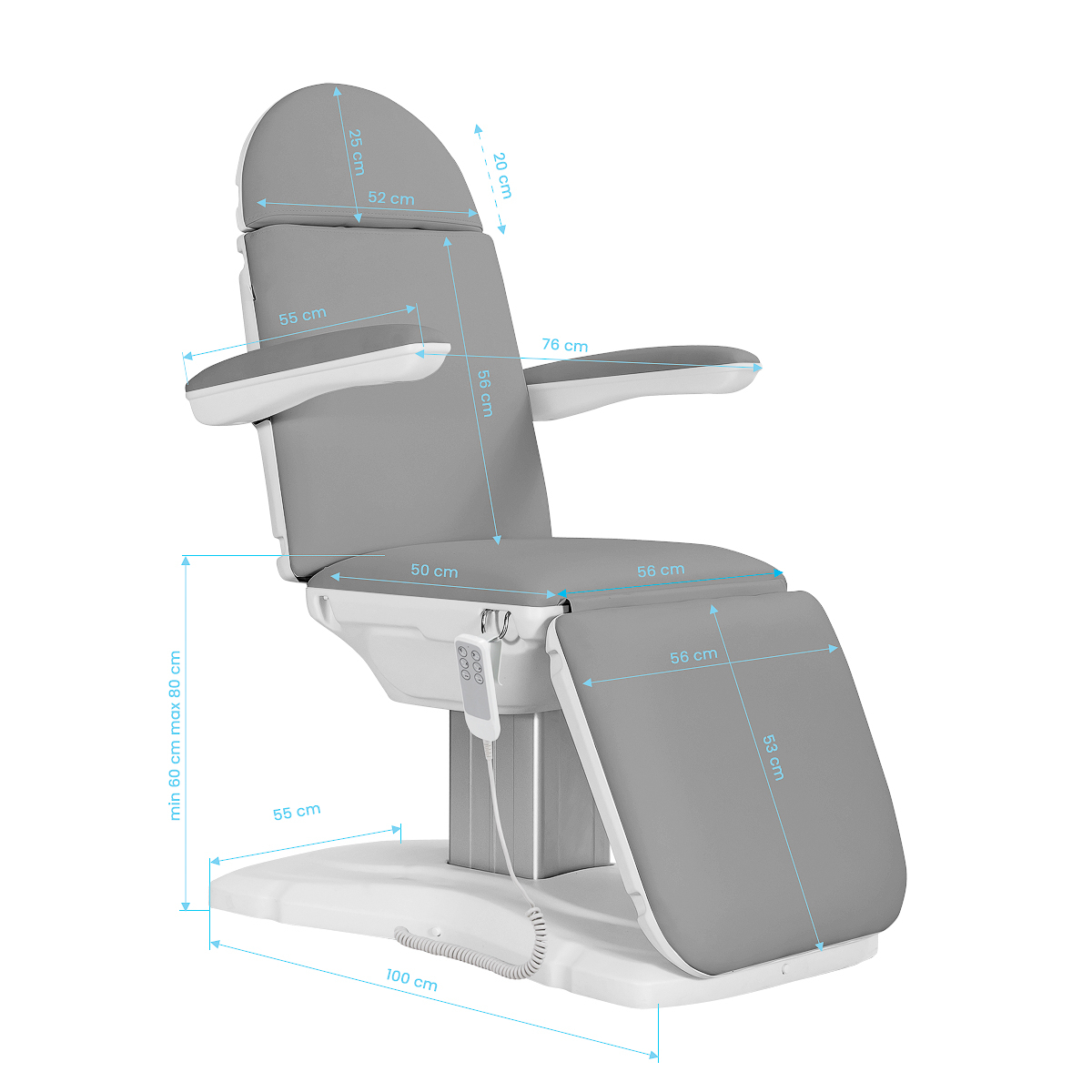 Elektrisk behandlingssäng SILLON ECLIPSE grå 3-motor