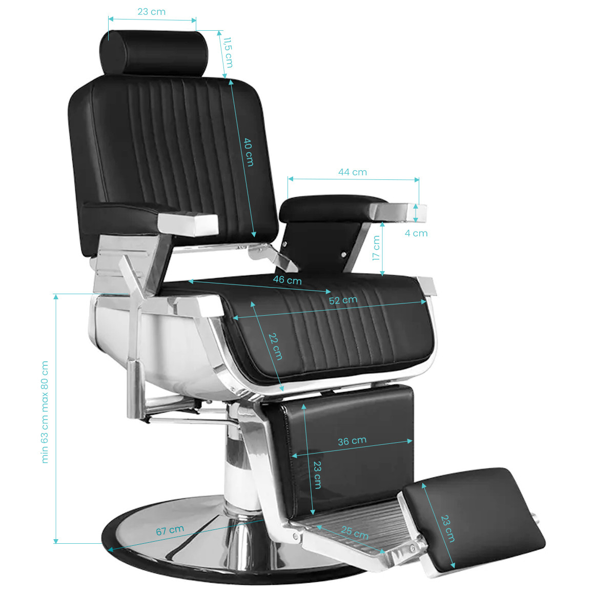 Barberarstol HAIR SYSTEM ROYAL X svart