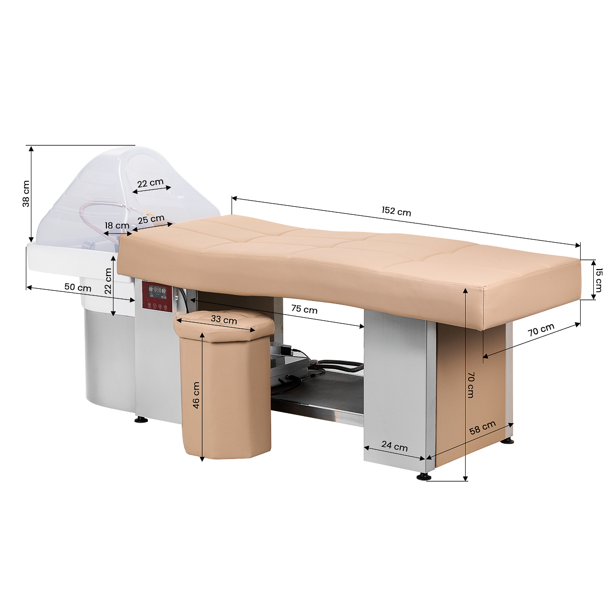 Schamponering / spabänk HAIR SYSTEM HEAD SPA 017 beige